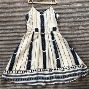 blue and off white summer dress